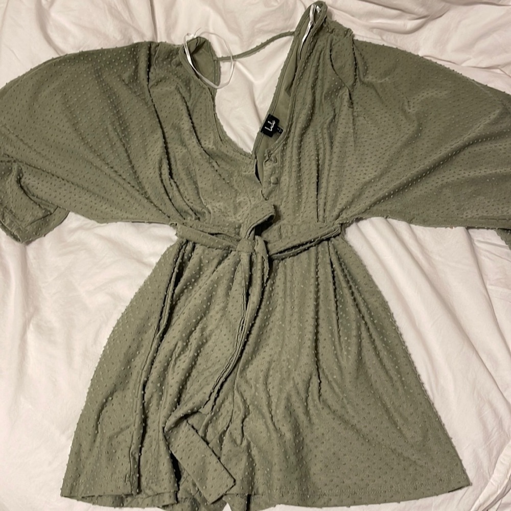 Lulus Small Green Romper With Buttons - image 1